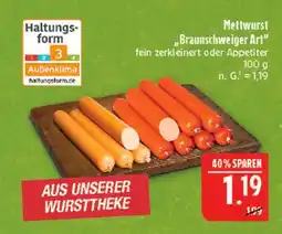 Marktkauf Mettwurst braunschweiger art Angebot
