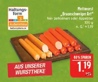 Marktkauf Mettwurst braunschweiger art Angebot