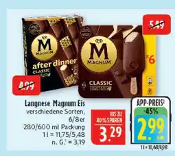 Marktkauf Langnese magnum eis classic Angebot