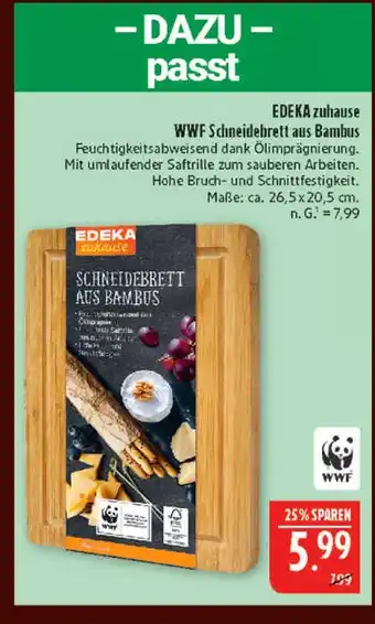 Marktkauf Edeka zuhause wwf schneidebrett aus bambus Angebot