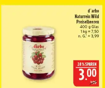 Marktkauf D'arbo naturrein wild preiselbeeren Angebot