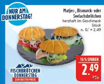 Marktkauf Matjes-, bismarck- oder seelachsbrötchen Angebot