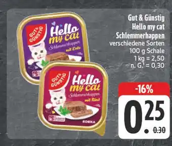 E-Center Gut & günstig hello my cat schlemmerhappen mit ente Angebot