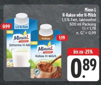 E-Center Minus l fettarme h-milch Angebot