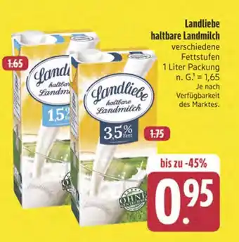 E-Center Landliebe haltbare landmilch 1.5% fett Angebot