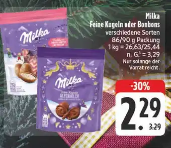 E-Center Milka feine kugeln Angebot