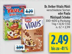 diska Dr. oetker vitalis müsli schoko Angebot