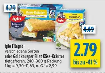 diska Iglo filegro goldknusper filet käse-kräuter Angebot