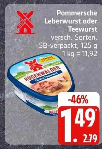Edeka Rügenwalder große teewurst Angebot