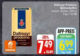Edeka Dallmayr prodomo bohnenkaffee Angebot