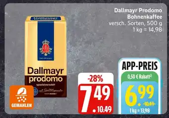 Edeka Dallmayr prodomo bohnenkaffee Angebot