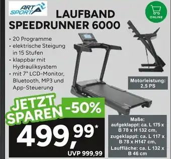 Marktkauf Artsport laufband speedrunner 6000 Angebot
