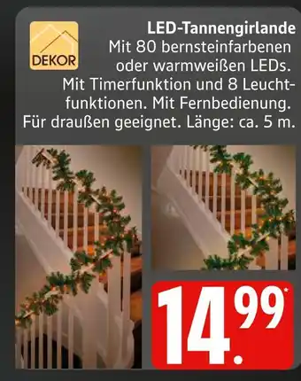 Marktkauf Dekor led-tannengirlande Angebot