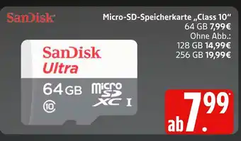 Marktkauf Sandisk micro-sd-speicherkarte class 10 64 gb Angebot
