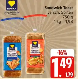 Marktkauf Edeka herzstücke vollkorn-sandwich Angebot
