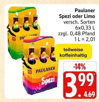 Marktkauf Paulaner spezi oder limo Angebot