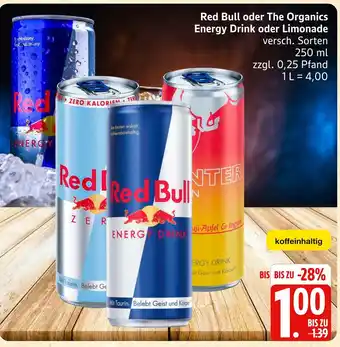 Marktkauf Red bull oder the organics energy drink Angebot
