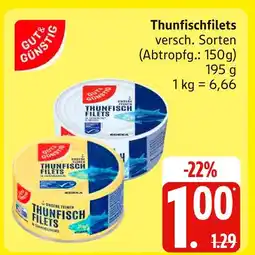 Marktkauf Gut & günstig thunfischfilets Angebot