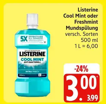 Marktkauf Listerine cool mint mundspülung Angebot