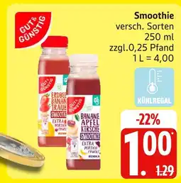 Marktkauf Gut & günstig erdbeer banane traube smoothie Angebot