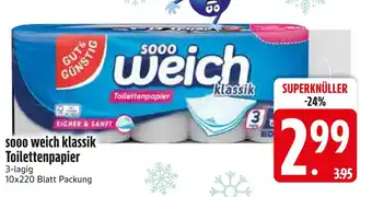 Edeka Gut & günstig sooo weich klassik toilettenpapier Angebot