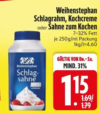 Edeka Weihenstephan schlagrahm Angebot