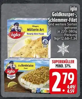 Edeka Iglo goldknusper-schlemmer-filet müllerlin art Angebot