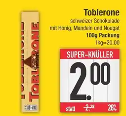 Edeka Toblerone schweizer schokolade mit honig, mandeln und nougat Angebot