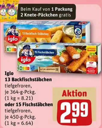 REWE Iglo 13 backfisch-stäbchen Angebot