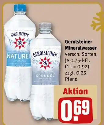 REWE Gerolsteiner mineralwasser naturell Angebot