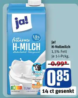 REWE Ja! h-vollmilch Angebot
