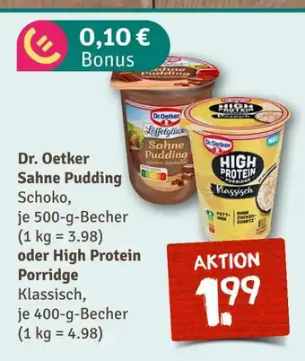 nahkauf Dr. oetker sahne pudding oder high protein porridge Angebot