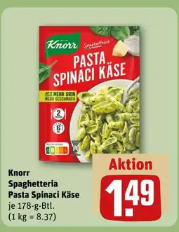 REWE Knorr spaghetteria pasta spinaci käse Angebot