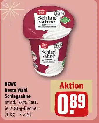 REWE Rewe beste wahl schlagsahne Angebot