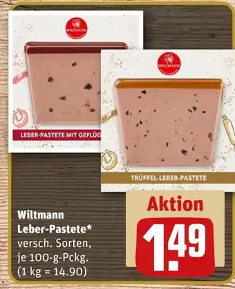REWE Wiltmann leber-pastete mit geflügel Angebot