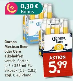 nahkauf Corona mexican beer oder cero alkoholfrei Angebot