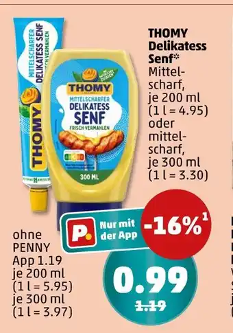 PENNY Thomy delikatess senf mittelscharf Angebot