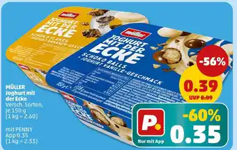 PENNY Müller joghurt mit der ecke schoko flakes joghurt bananen-geschmack Angebot