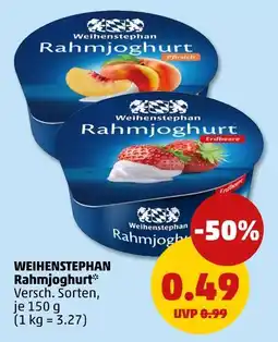 PENNY Weihenstephan rahmjoghurt erdbeere Angebot