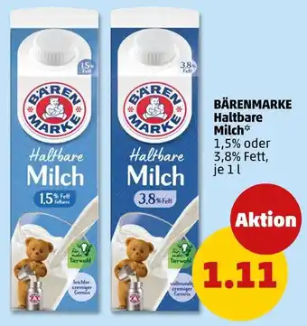 PENNY Bärenmarke haltbare milch 1,5% fett Angebot
