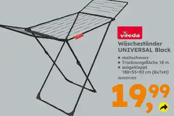 Globus Baumarkt Vileda wäscheständer universal black Angebot