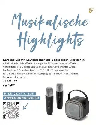 Tchibo Karaoke-set mit lautsprecher und 2 kabellosen mikrofonen Angebot