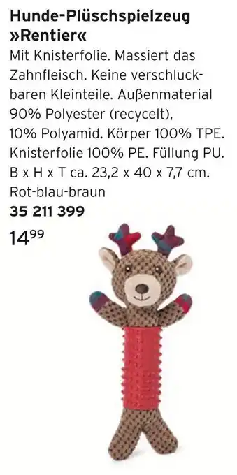 Tchibo Hunde-plüschspielzeug rentier Angebot