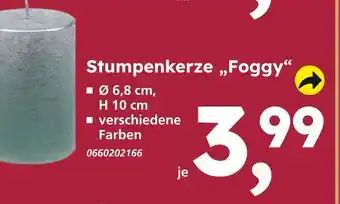 Globus Baumarkt Stumpenkerze 'foggy' Angebot