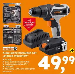 Globus Baumarkt Meister akku-bohrschrauber-set „mobile werkstatt“ Angebot
