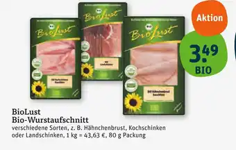 tegut Biolust bio-wurstaufschnitt hähnchenbrust Angebot
