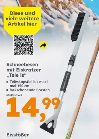 Globus Baumarkt Schneebesen mit eiskratzer 'tele is' Angebot