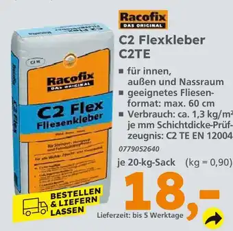 Globus Baumarkt Racofix c2 flexkleber c2te Angebot