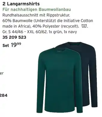 Tchibo 2 langarmshirts Angebot