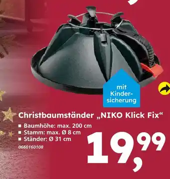 Globus Baumarkt Christbaumständer niko klick fix Angebot